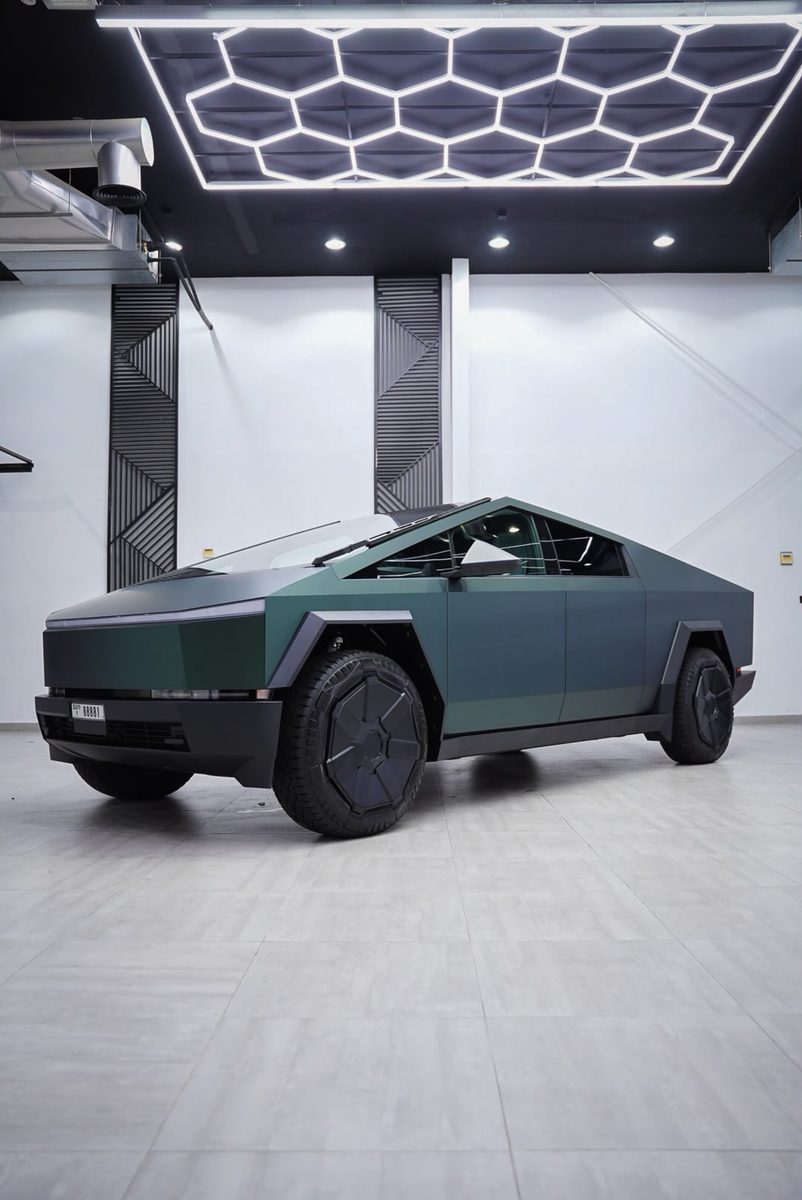 Green Cybertruck front